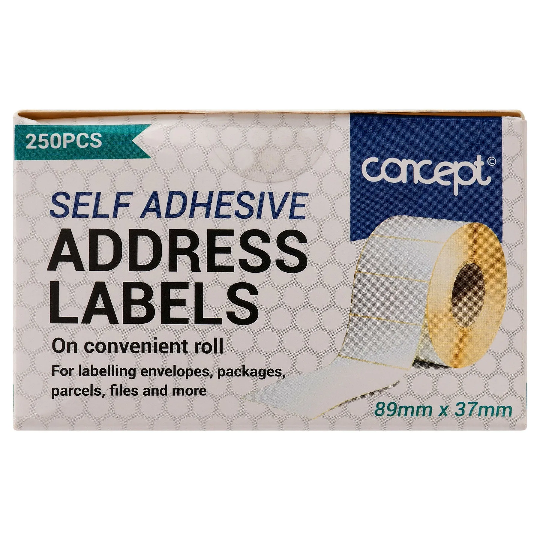 ■ Concept - Self Adhesive White Address Labels - Roll of 250