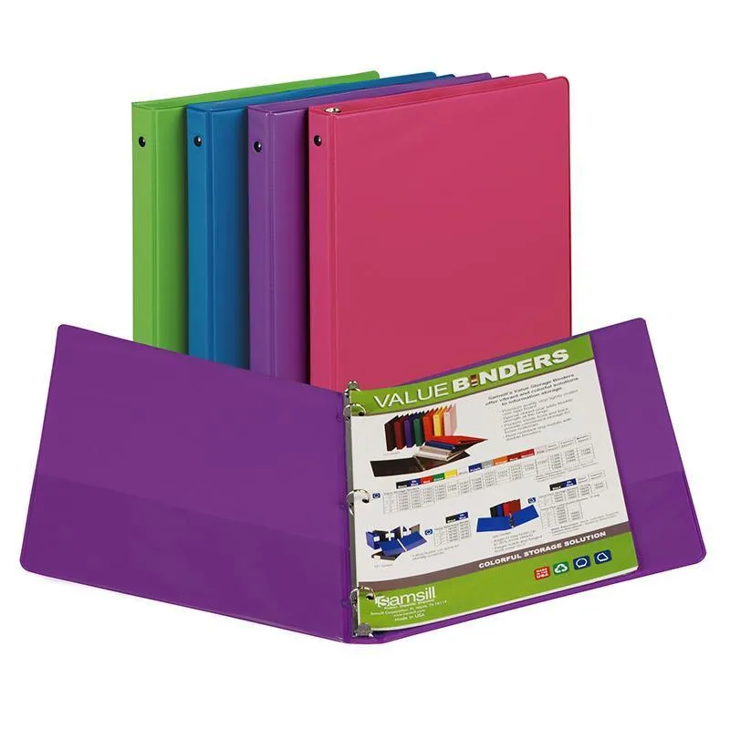 (12 Ea) Fashion Color Binder 1/2 In