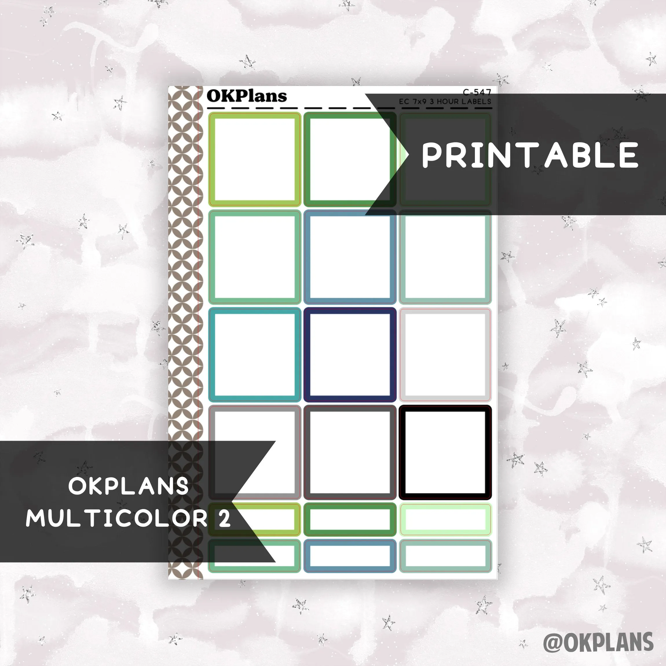 3 HR 7x9 EC Labels // Multicolor 2 // Printable // C-547 // Multicolor Functional