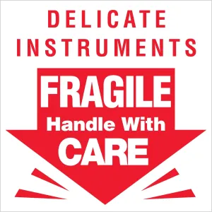 3 x 3" - "Delicate Instruments - Fragile" Labels