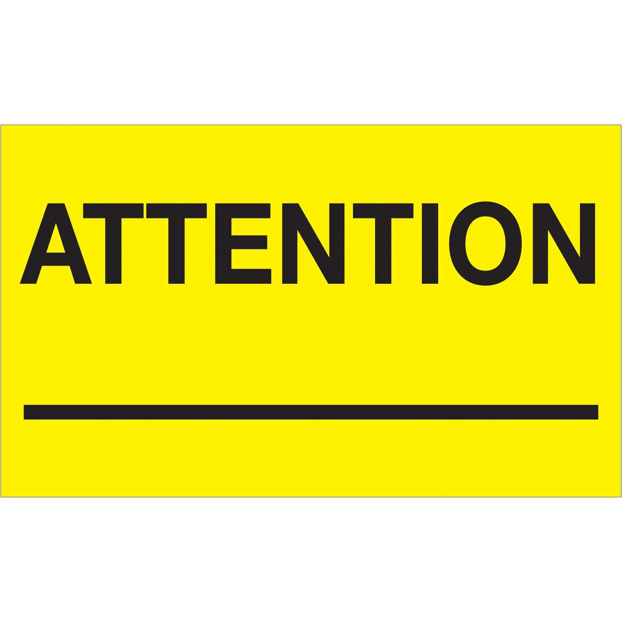 3 x 5" - "Attention ___" (Fluorescent Yellow) Labels