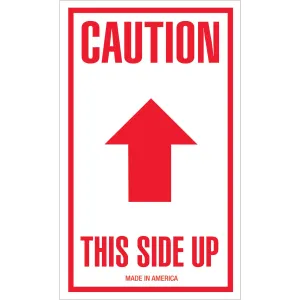 3 x 5" - "Caution - This Side Up" Arrow Labels