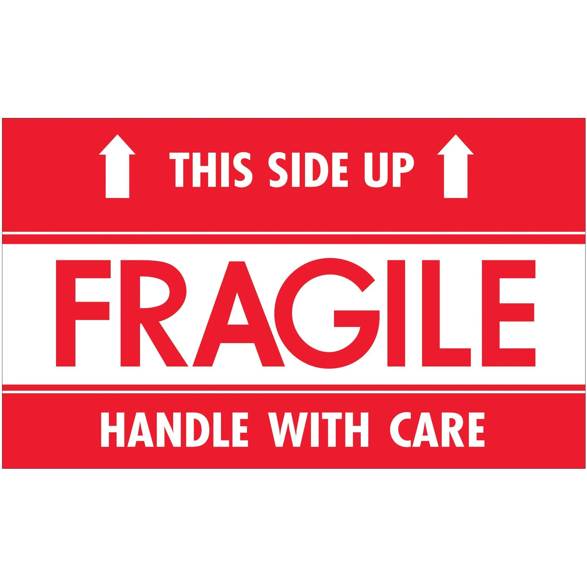 3 x 5" - "Fragile - This Side Up - HWC" Labels