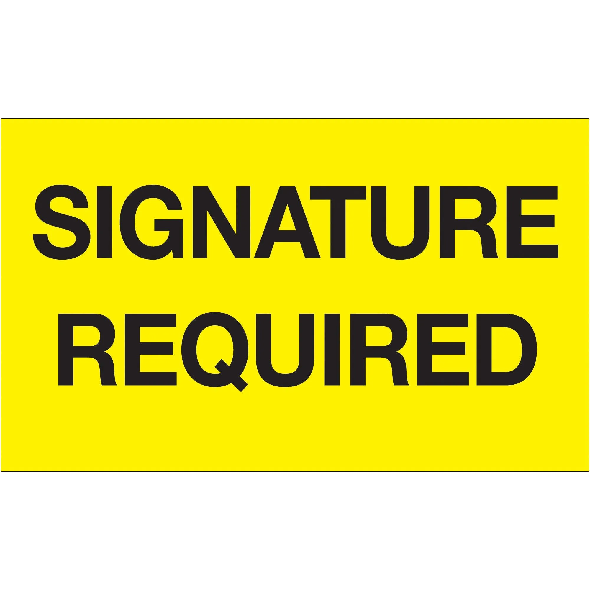 3 x 5" - "Signature Required" (Fluorescent Yellow) Labels