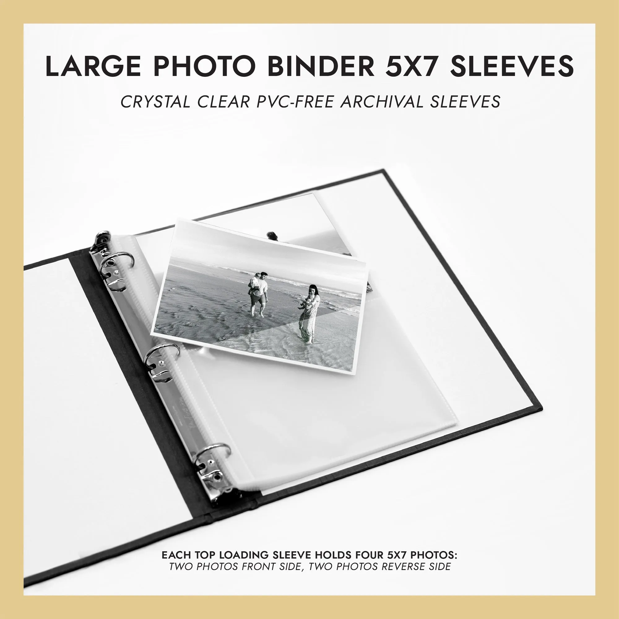 5x7 Large Photo Binder Refill Sleeves (Standard 5x7 Photos) Set Of 10