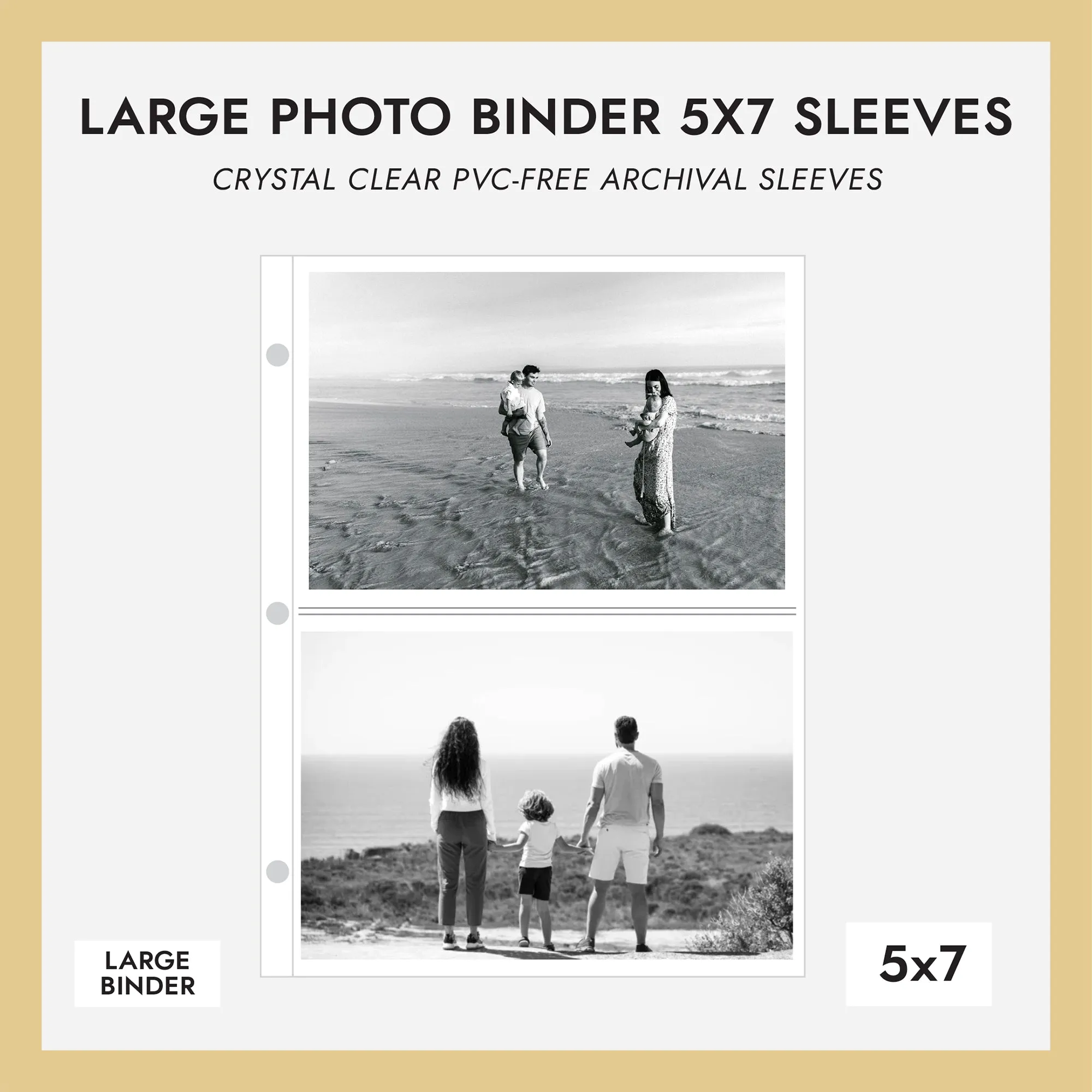 5x7 Large Photo Binder Refill Sleeves (Standard 5x7 Photos) Set Of 10