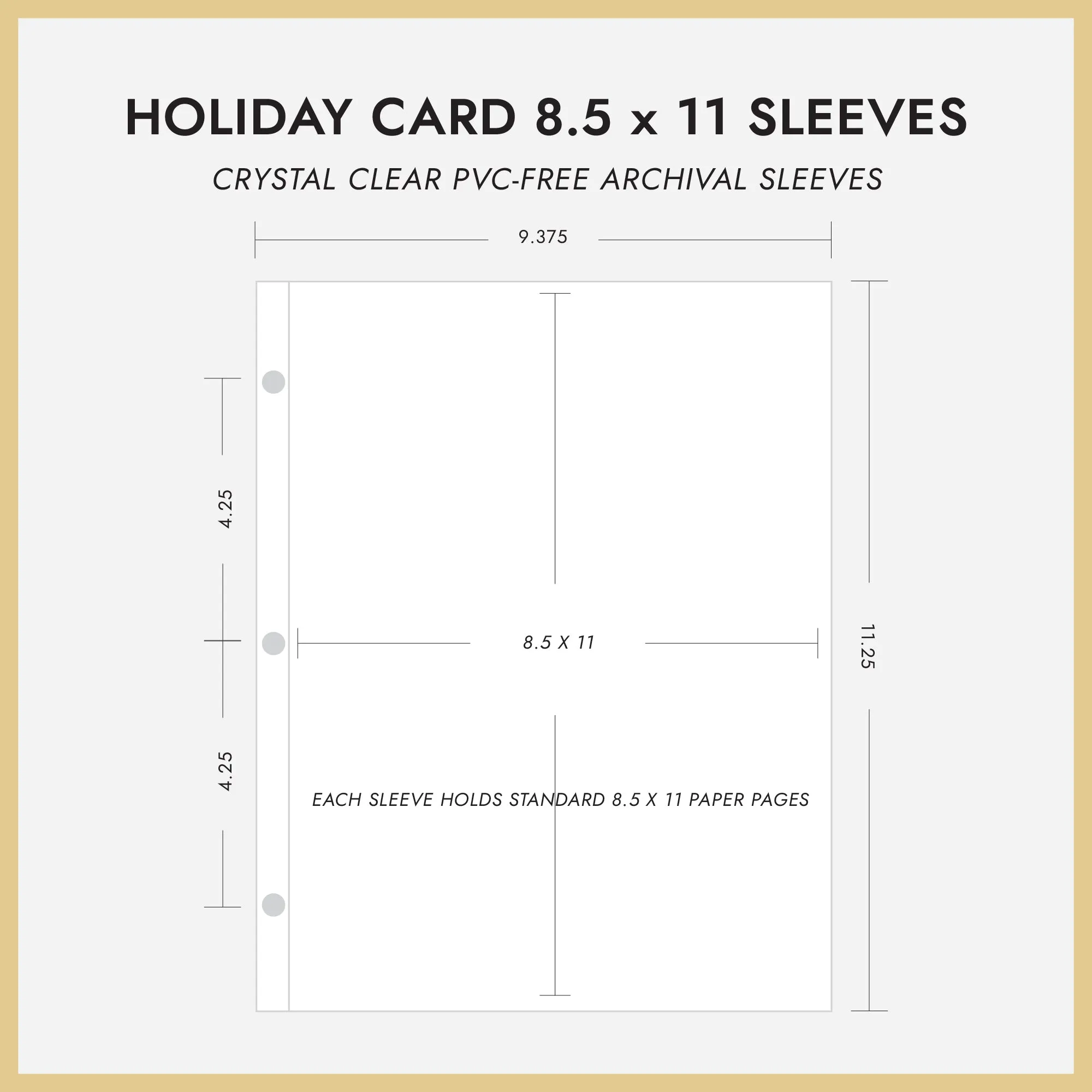 8.5x11 Holiday Album Sheet Protectors (for 8.5 x 11 Documents) Set Of 10