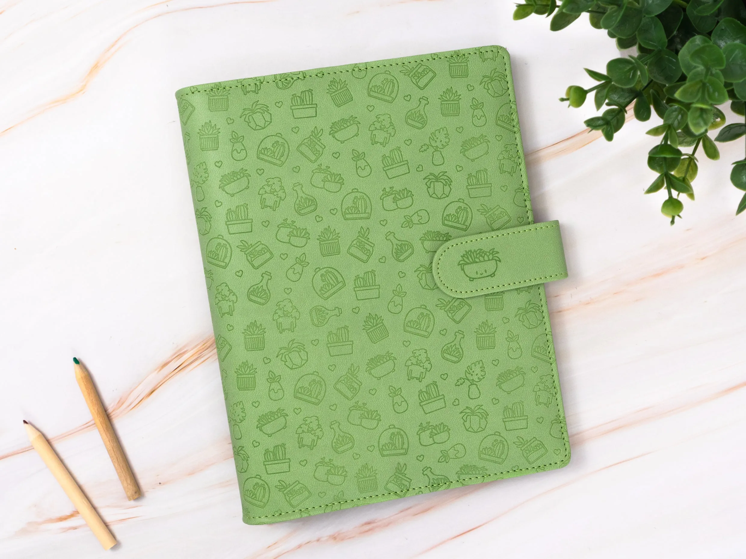 A5 Ring Planner - Cozy Plants Theme (embossed)