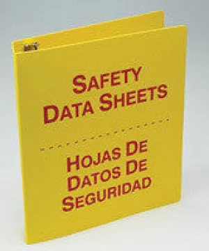 Accuform Signs 1 1/2" 3-Ring Red And Yellow Safety Data Sheets Binder With 36" Metal Security Chain