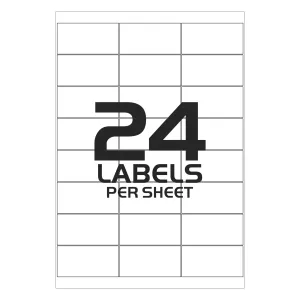 Address Label Sticker Sheets - 24 Labels per Sheet - 64mm x 34mm