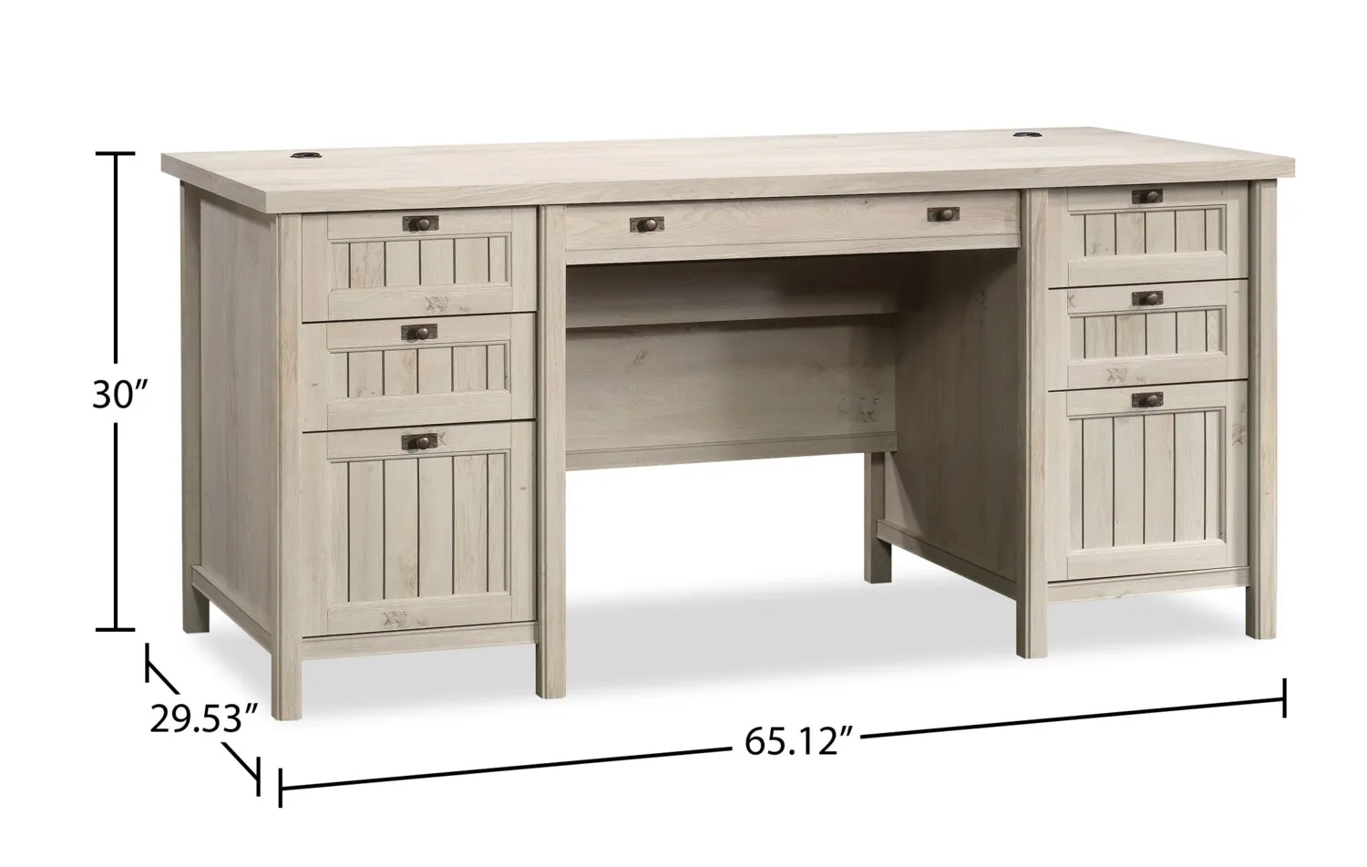 Alfena Executive Desk - Chalked Chestnut