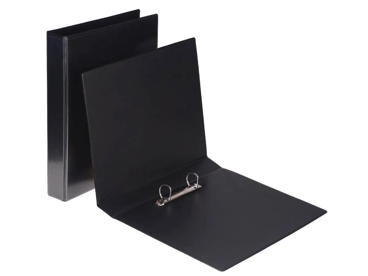 Alpha Presentation Binder 2 Rings A4 25mm Spine Black (203-BK)