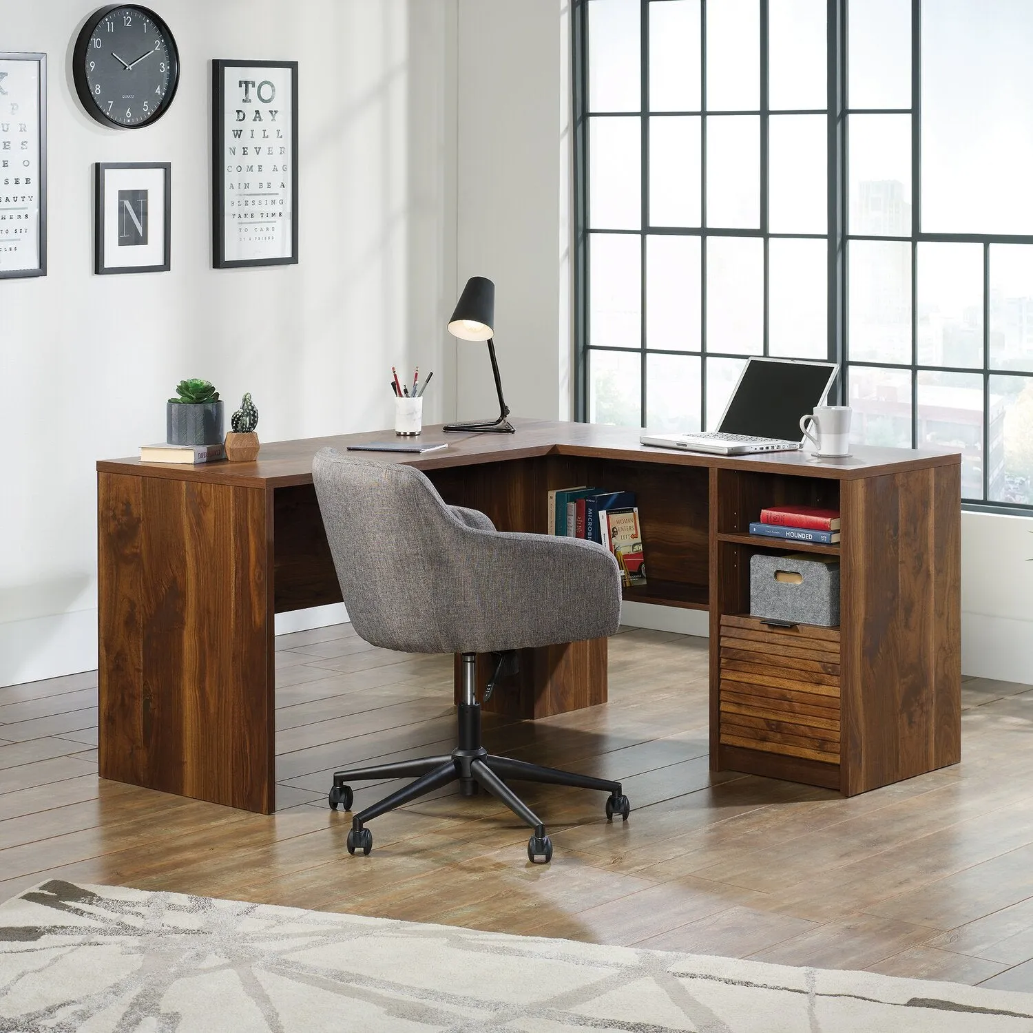 Andenne L-Shaped Desk - Grand Walnut