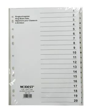 Atlas 1-20 Plastic Divider A4