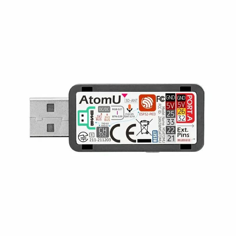 AtomU ESP32 Development Kit with USB-A