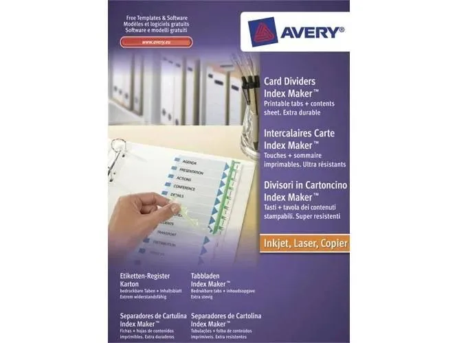 Avery IndexMaker Dividers, 10 Tabs with Clear Tab Labels