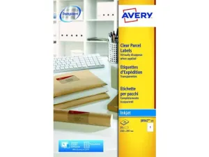 Avery J8567 Clear Addressing Labels 210x297mm 1label-sheet 25labels-pack