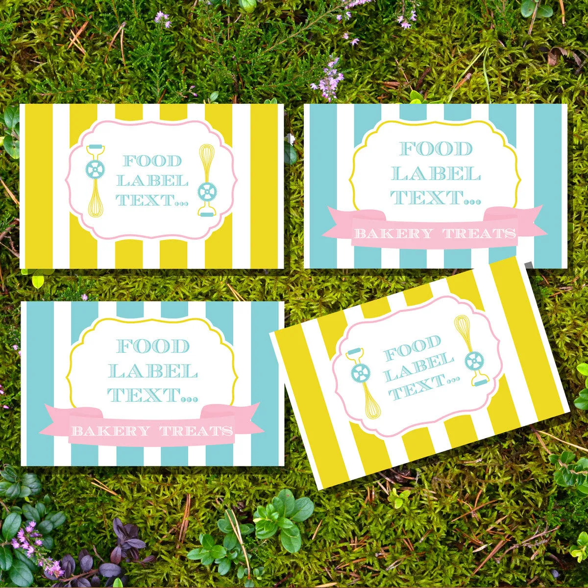 Bake Shoppe Birthday Party Food Label Tent Cards | Vintage Inspired Baking Party