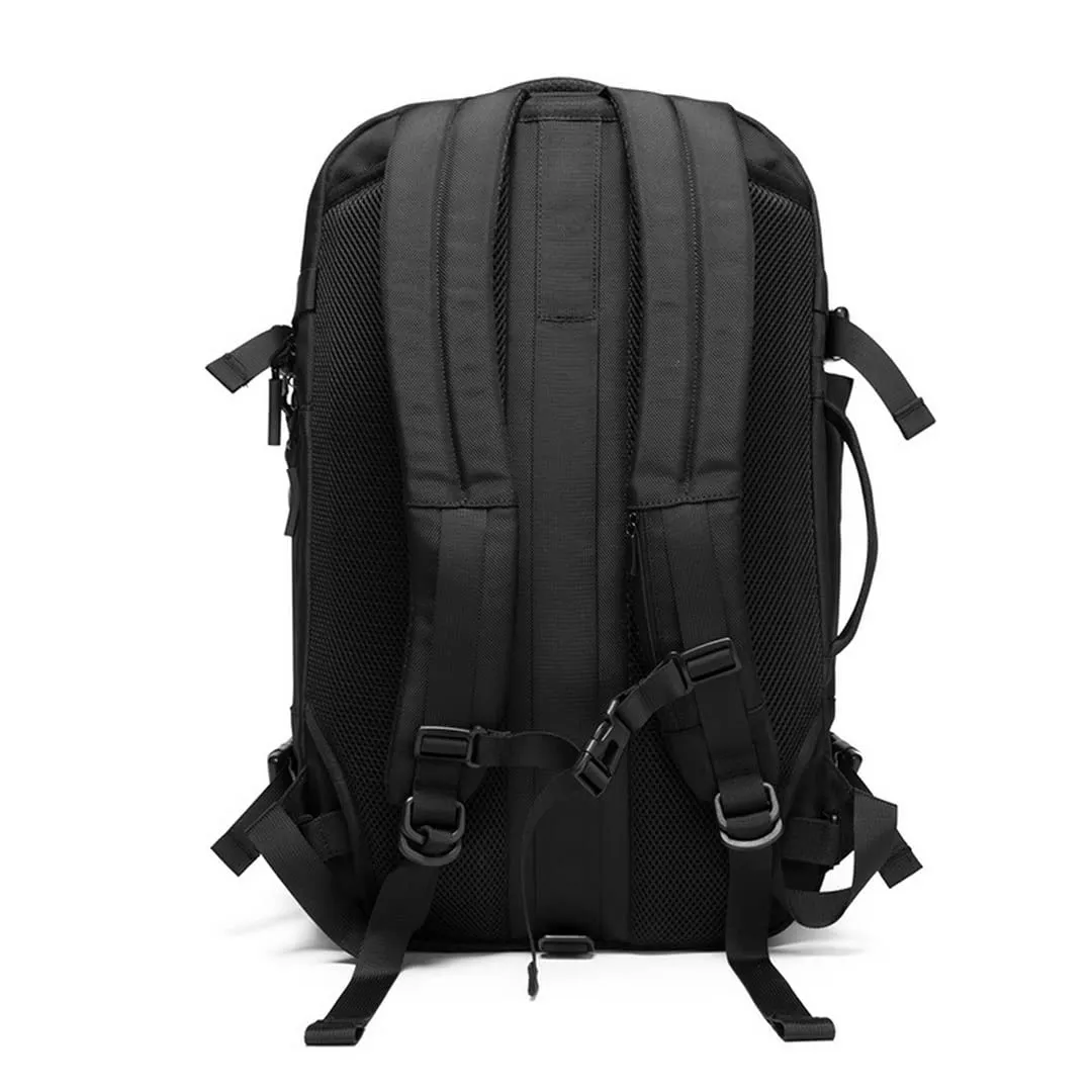 BANGE Large Capacity Expandable Water Resistant Business Travel Laptop Backpack (Black)