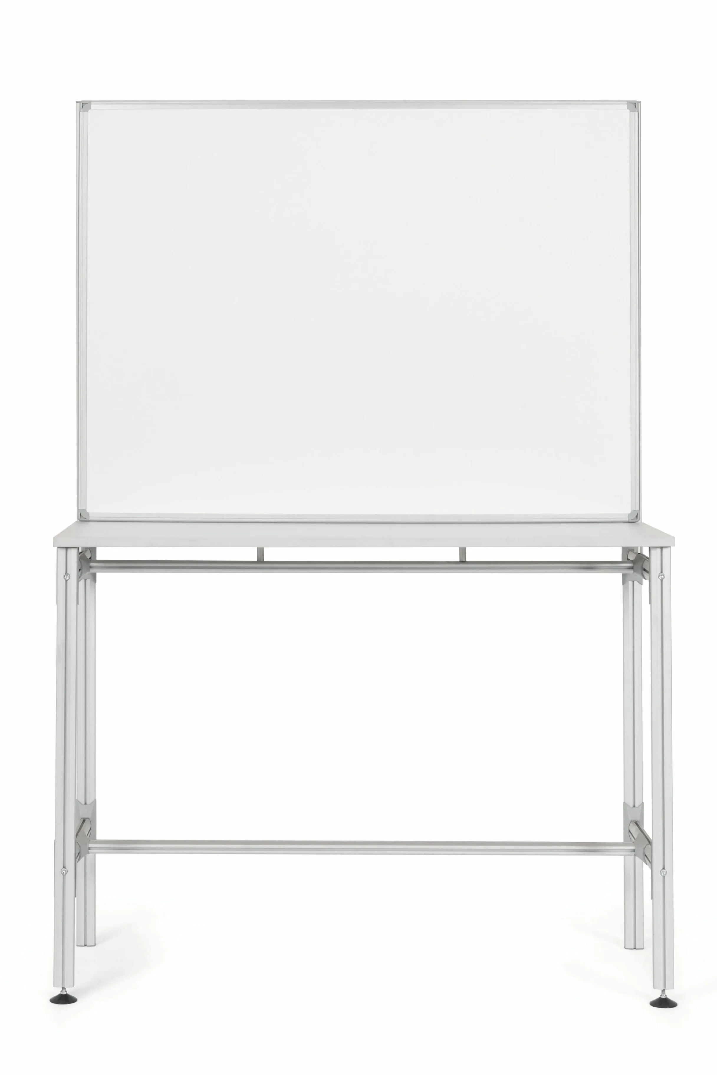 Bi-Office Desk with Magnetic Laquered Steel Whiteboard 1200x900mm Silver - SD162606