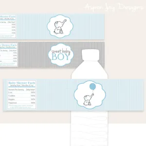 Blue Elephant Bottle Labels