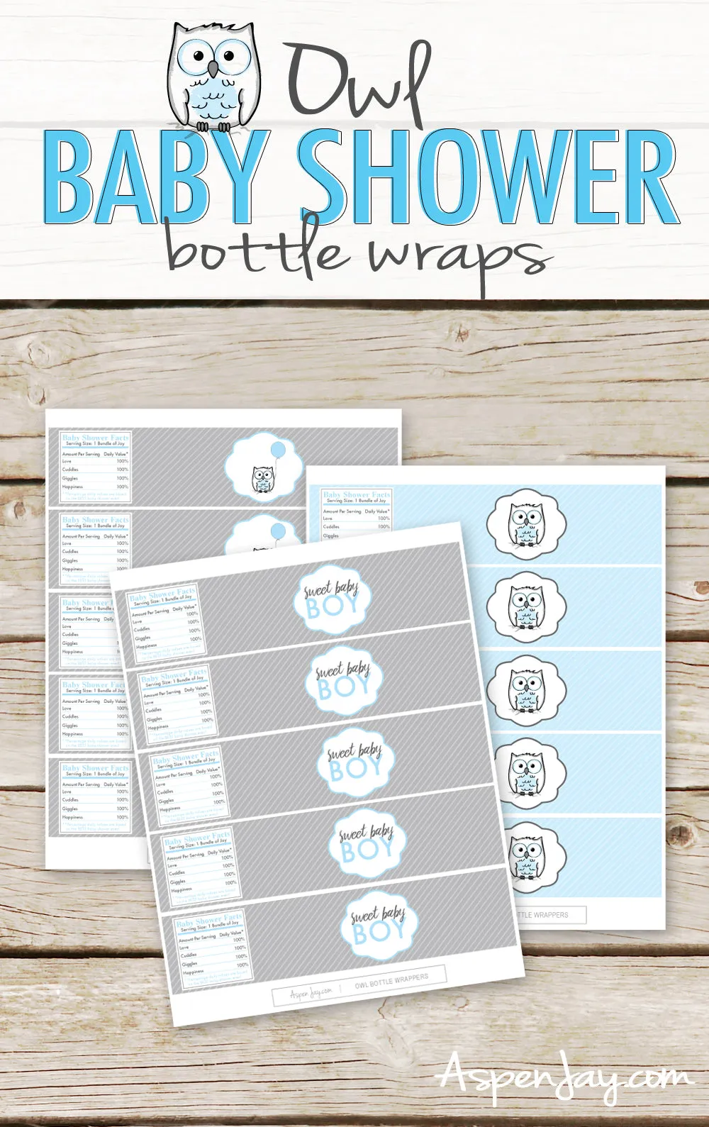 Blue Owl Bottle Labels