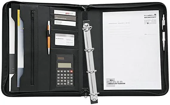 CONFERENCE FOLDER BLACK A4 RING MECH-WITH CALC