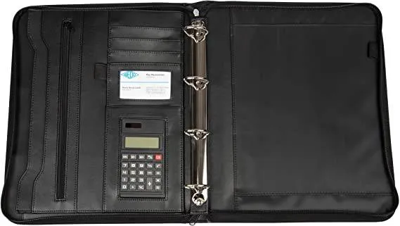 CONFERENCE FOLDER BLACK A4 RING MECH-WITH CALC