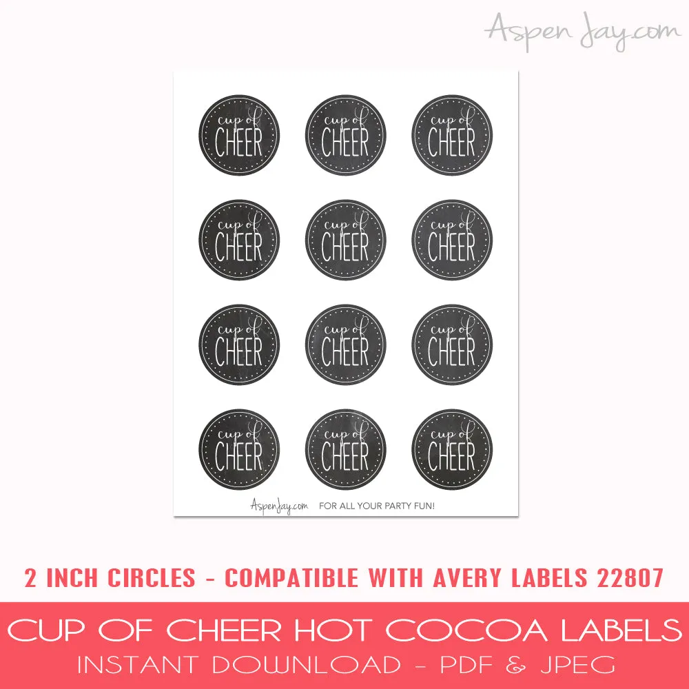 Cup of Cheer Hot Cocoa Labels