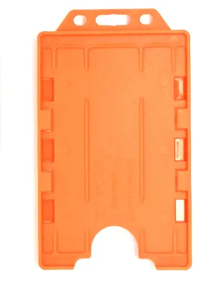 Evohold Antimicrobial Double Sided Portrait ID Card Holders - Orange (Pack of 100)