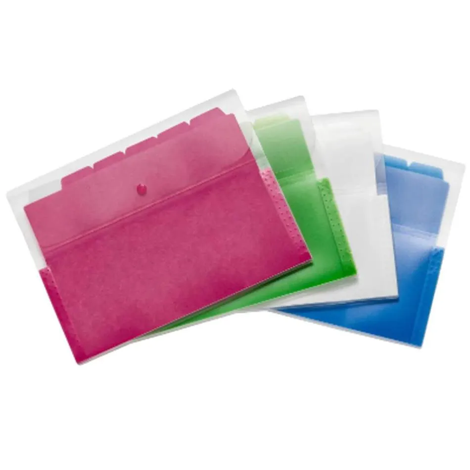 FileMode Poly Document File 5-Tab Letter Size Slim (Assorted Colours)