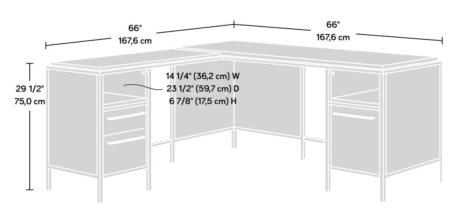 Galesville L-Shaped Desk - Grand Walnut