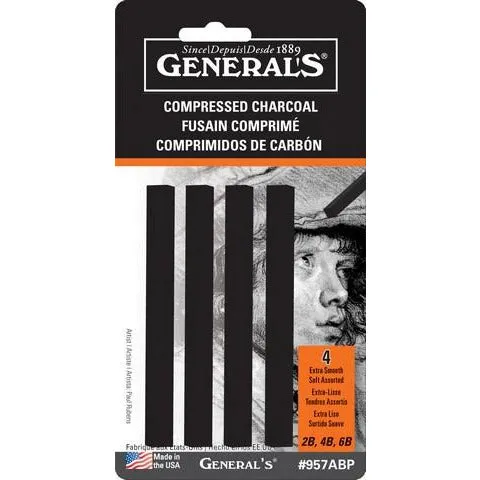 General's Compressed Charcoal Set of 4