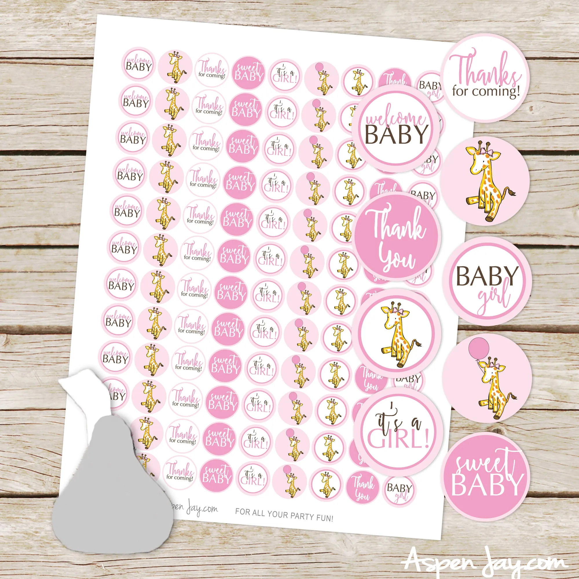 Giraffe Shower Kiss Stickers