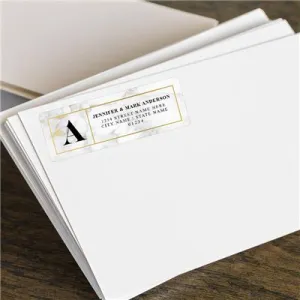 Gold Marble Address Label