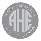 Grey Monogram Address Labels