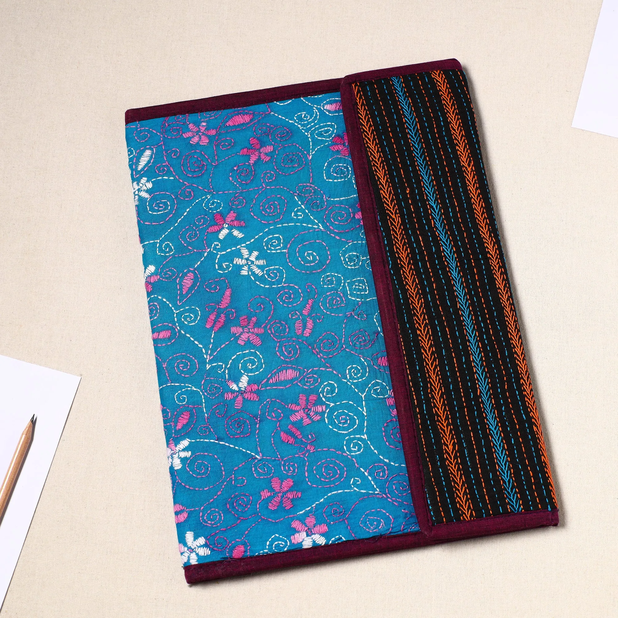 Handcrafted Bengal Kantha Work File Folder 26