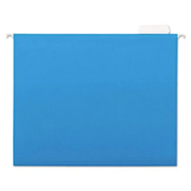 HANGING FILE FOLDER, LETTER SIZE, 1-5 CUT TOP TABS BLUE, 25ct (5 boxes per pack)