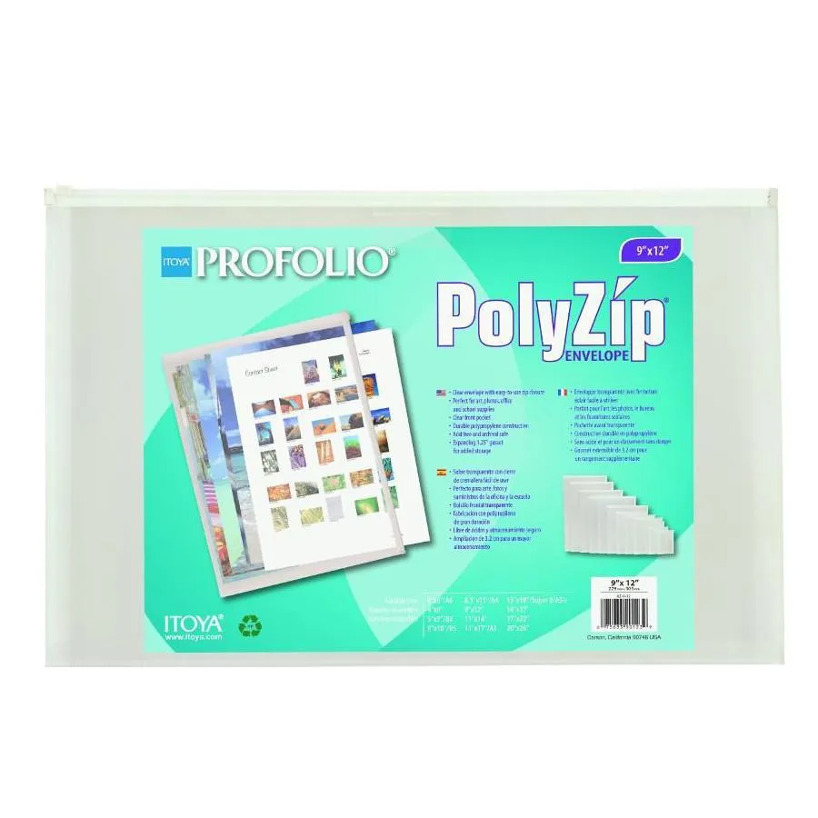 Itoya Polyzip Clear Envelope 9"x12"