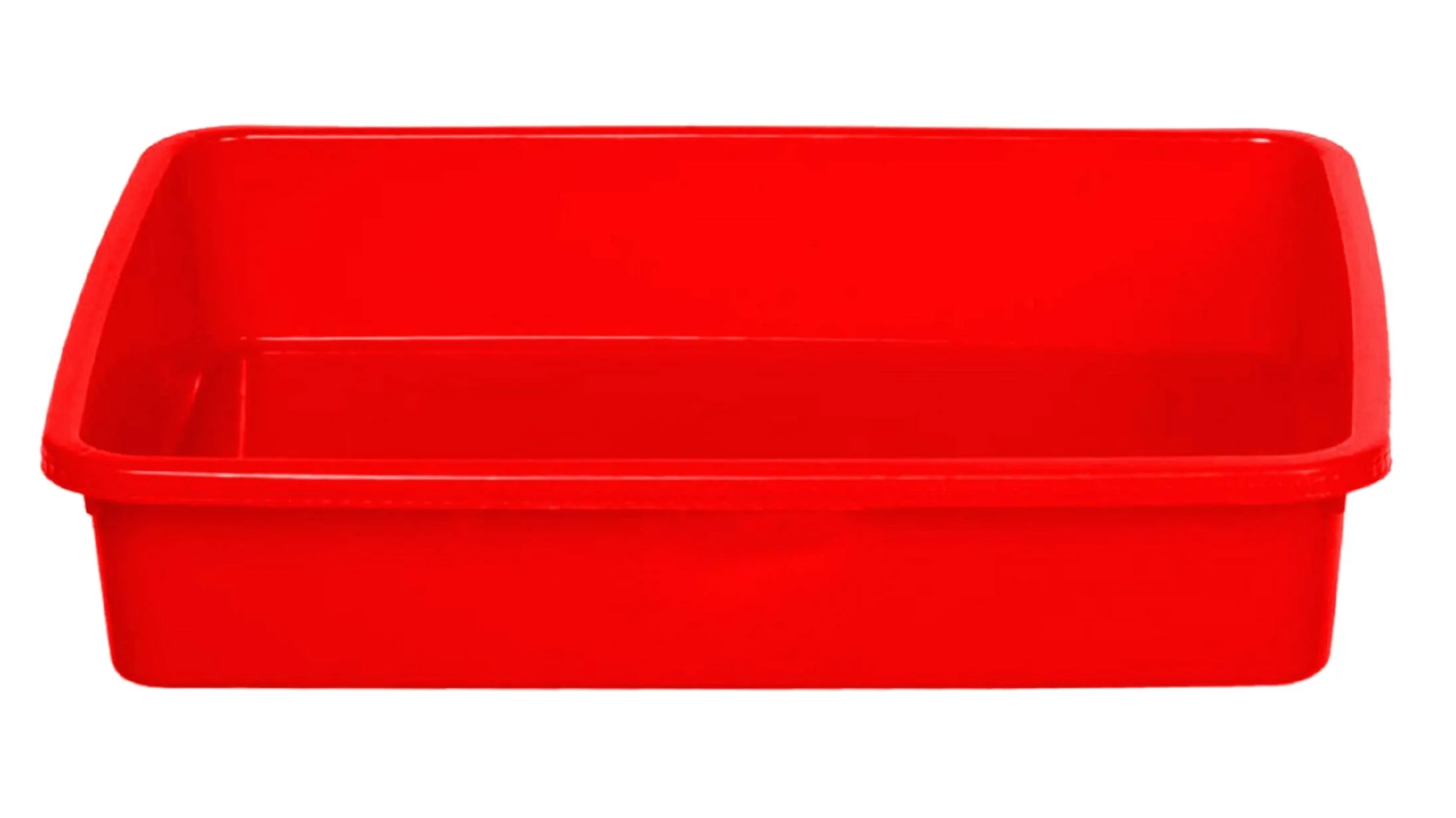 Kuber Industries Plastic 2 Pieces Large Size Stationary Office Tray, File Tray, Document Tray, Paper Tray A4 Documents/Papers/Letters/folders Holder Desk Organizer (Red) - CTKTC042813