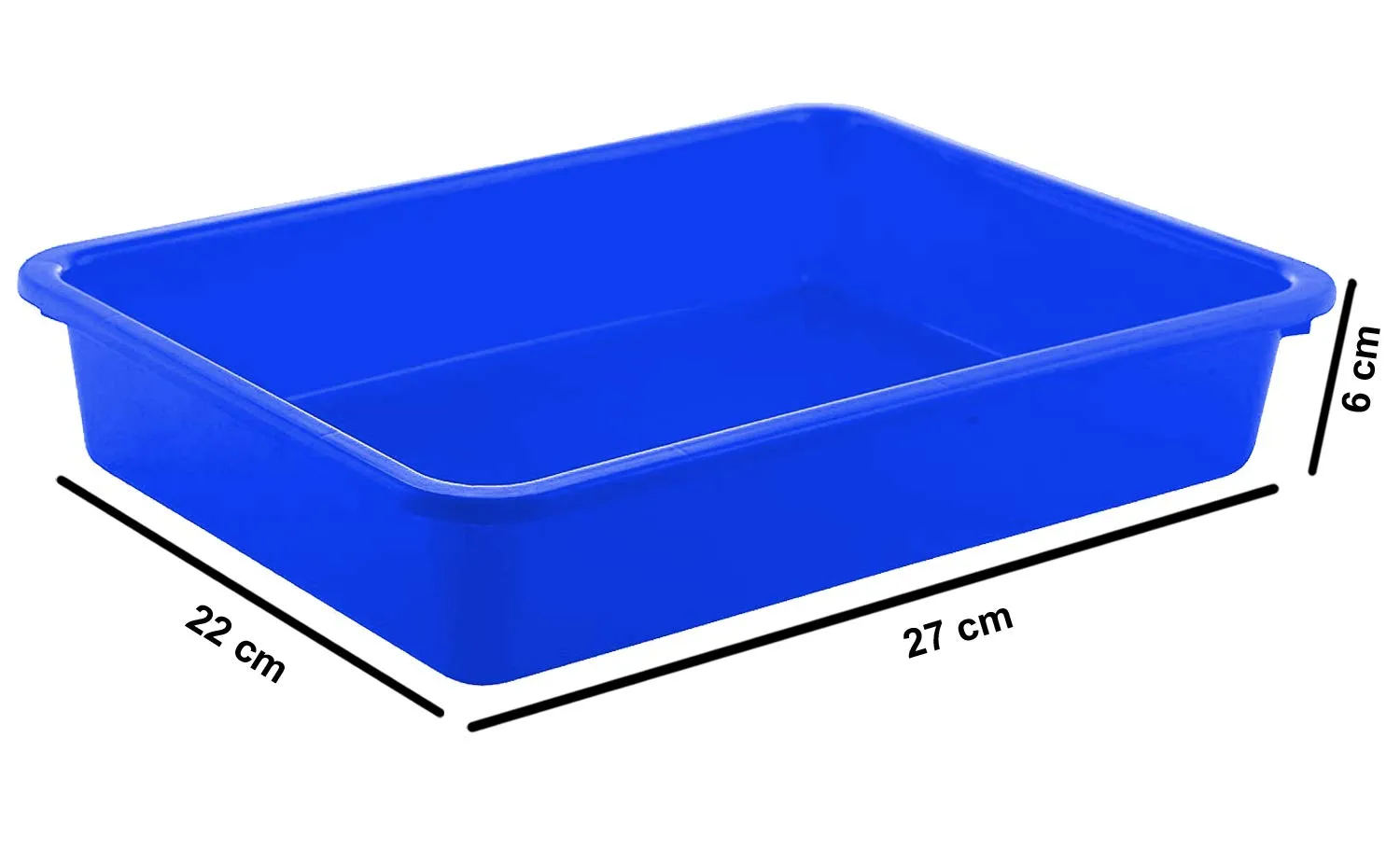 Kuber Industries Plastic 3 Pieces Small Size Stationary Office Tray, File Tray, Document Tray, Paper Tray A4 Documents/Papers/Letters/folders Holder Desk Organizer (Blue)-CTKTC42786