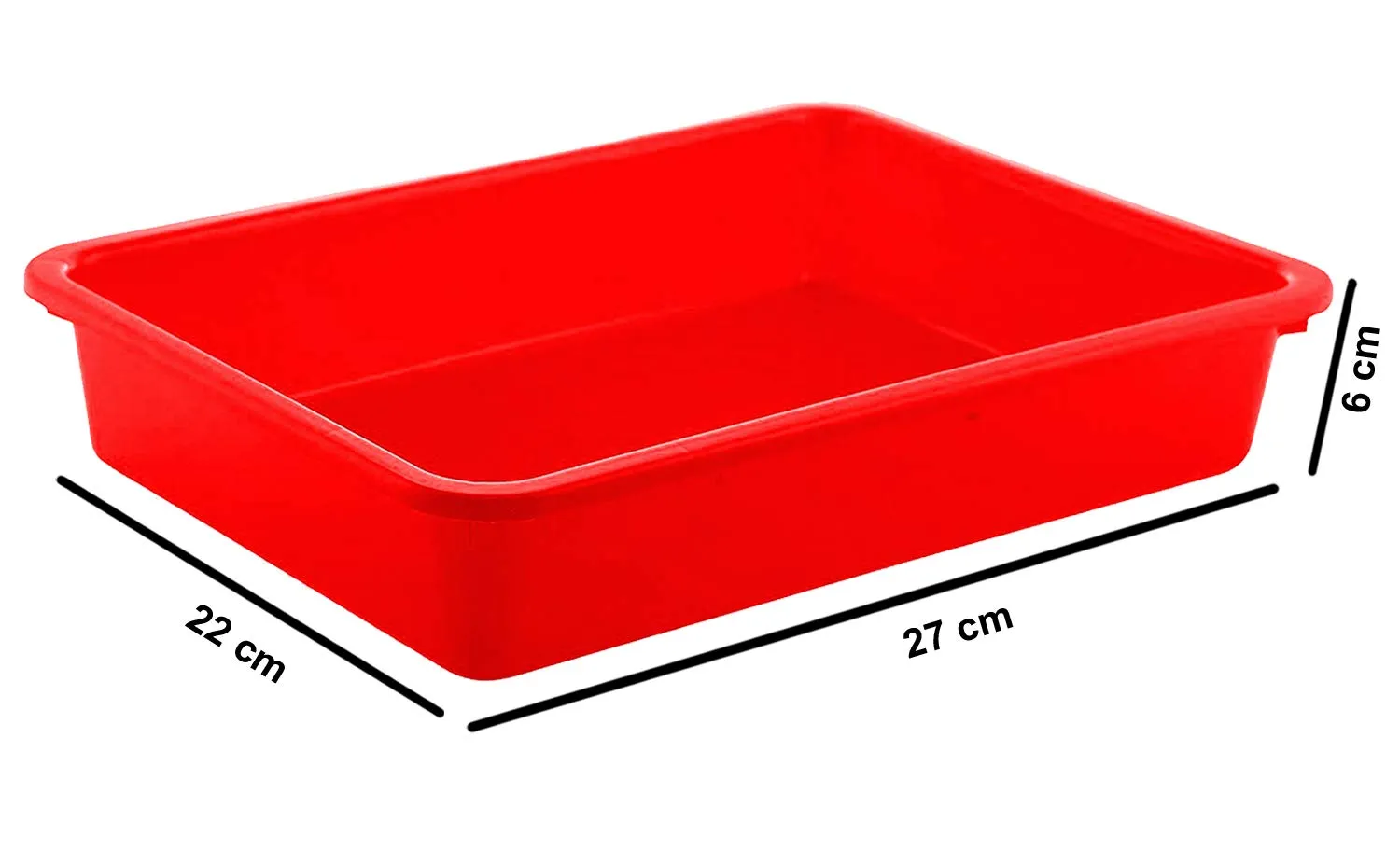 Kuber Industries Plastic Small Size Stationary Office Tray, File Tray, Document Tray, Paper Tray A4 Documents/Papers/Letters/folders Holder Desk Organizer (Red)-CTKTC042799