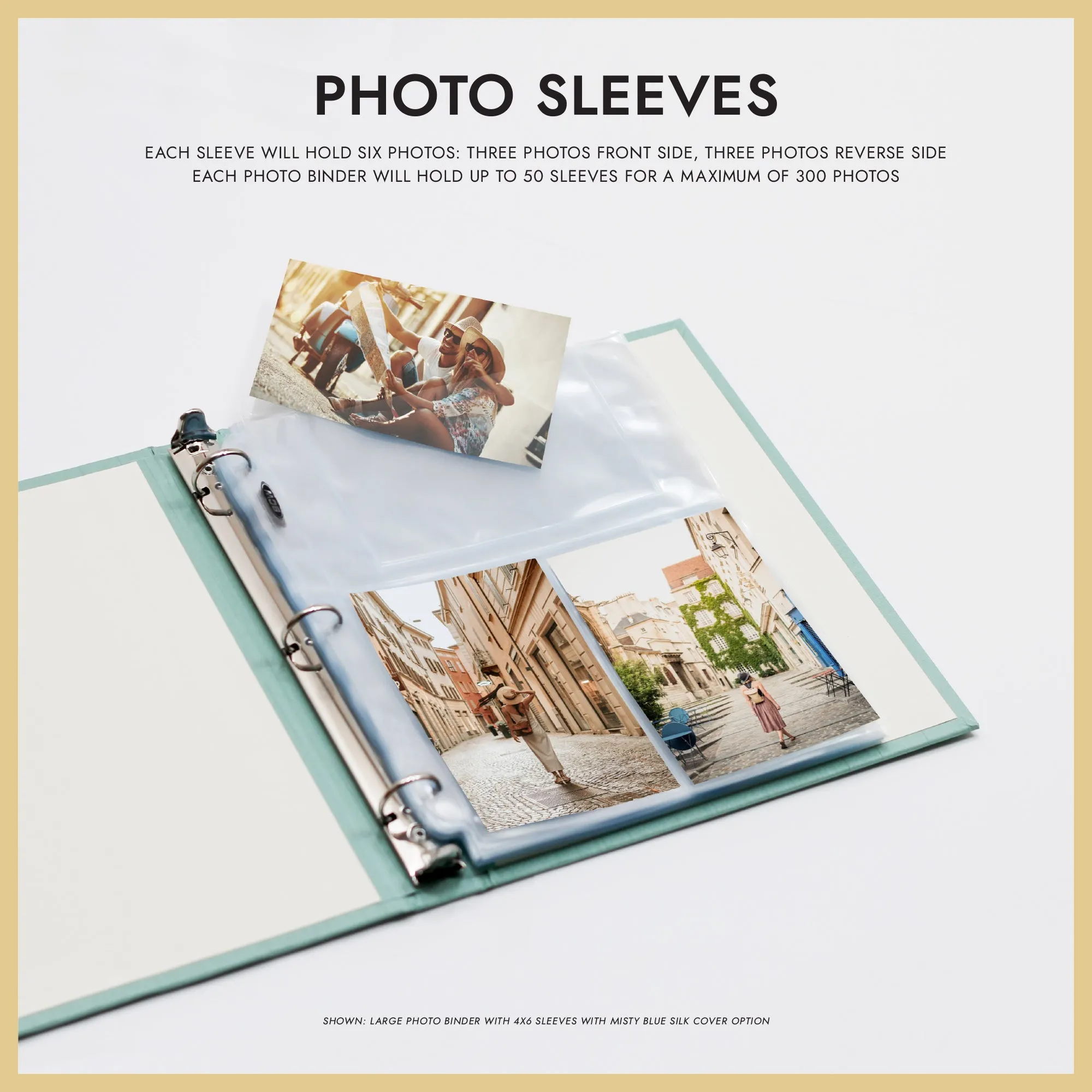 Large Photo Binder For 4x6 Photos | Cover: Black Vegan Leather | Available Personalized