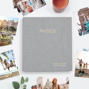 Large Photo Binder For 4x6 Photos | Cover: Dove Gray Linen | Available Personalized