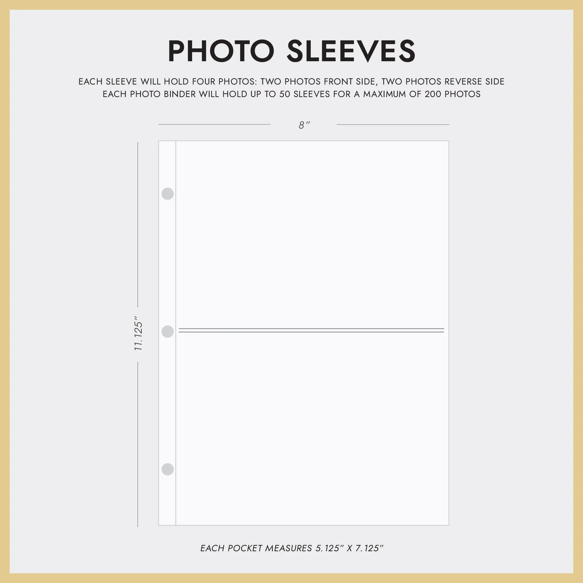 Large Photo Binder for 5x7 photos | Cover: Black Vegan Leather | Available Personalized