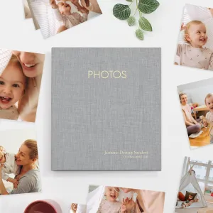 Large Photo Binder For 5x7 Photos | Cover: Dove Gray Linen | Available Personalized