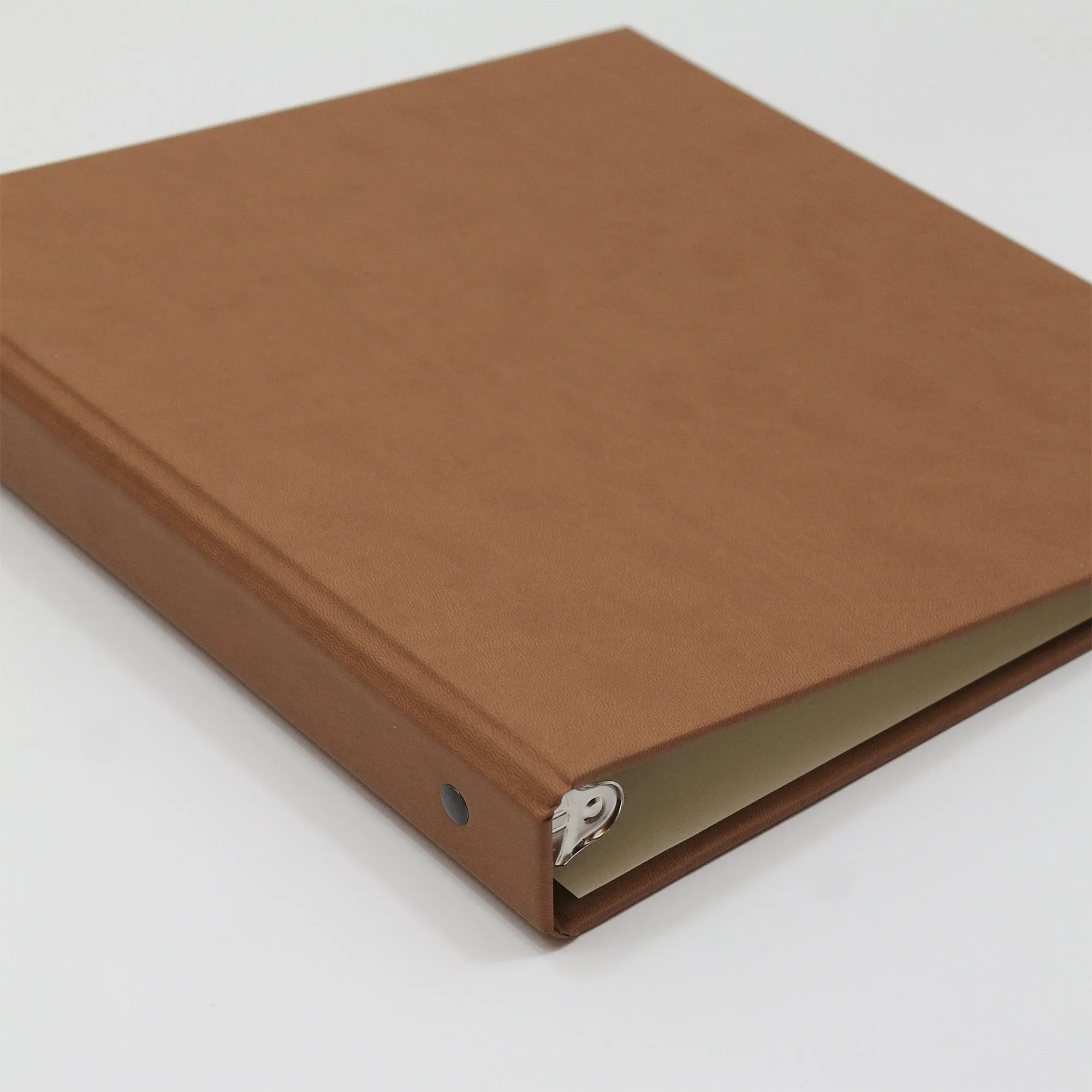 Large Photo Binder for 5x7 photos | Cover: Light Brown Vegan Leather | Available Personalized