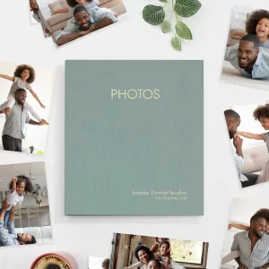 Large Photo Binder for 5x7 photos | Cover: Misty Blue Silk | Available Personalized