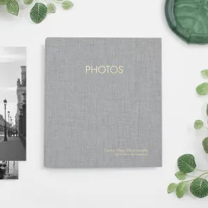 Large Photo Binder For 8x10 Photos | Cover: Dove Gray Linen | Available Personalized