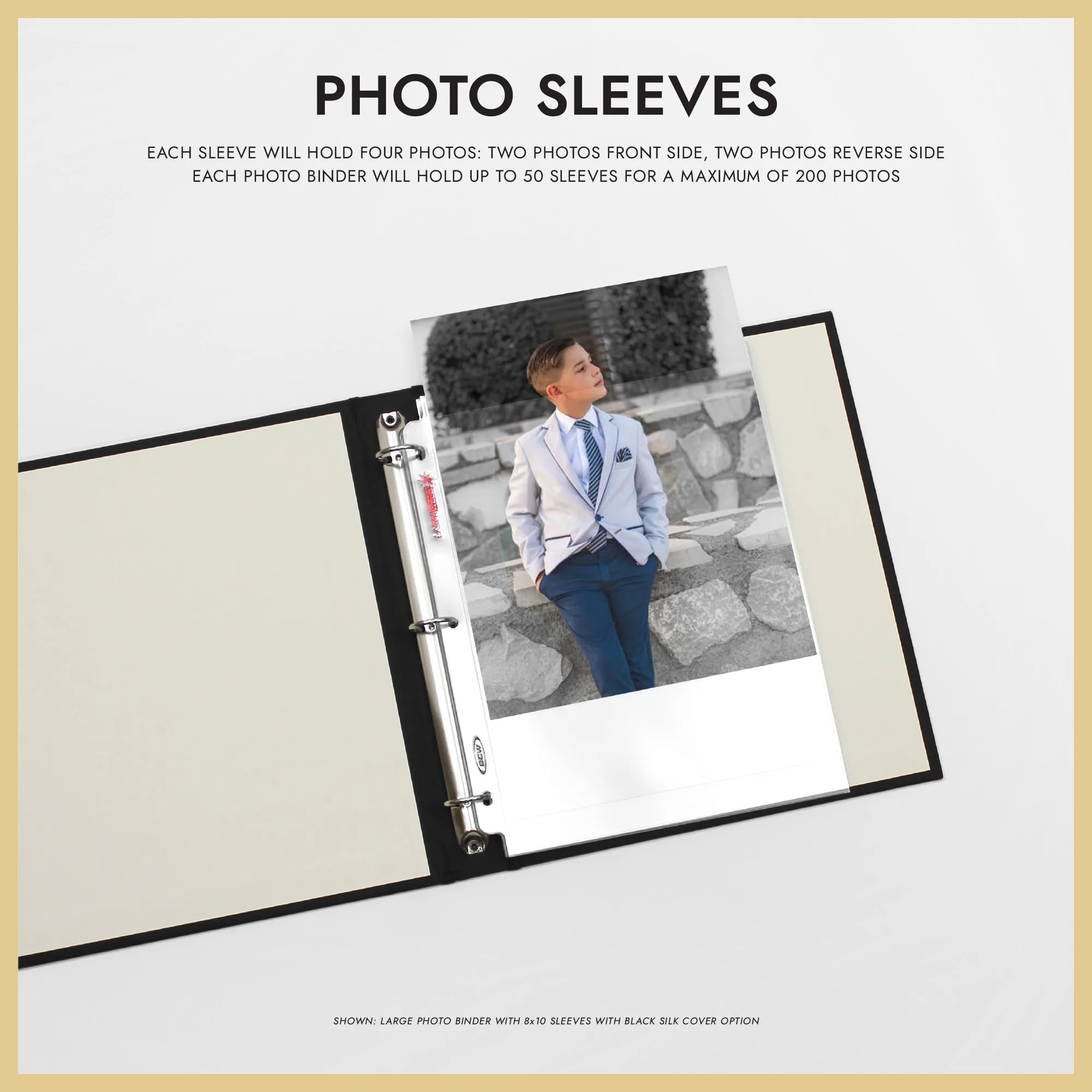 Large Photo Binder For 8x10 Photos | Cover: Dove Gray Linen | Available Personalized